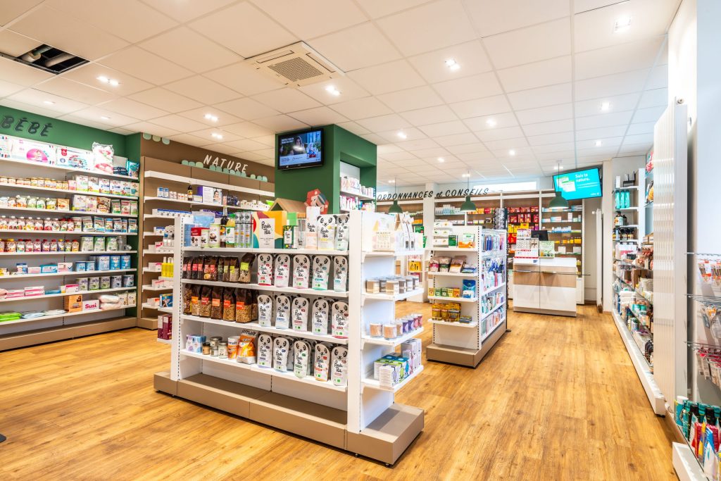 Gamme Thor linéaires et gondoles en blanc et beige