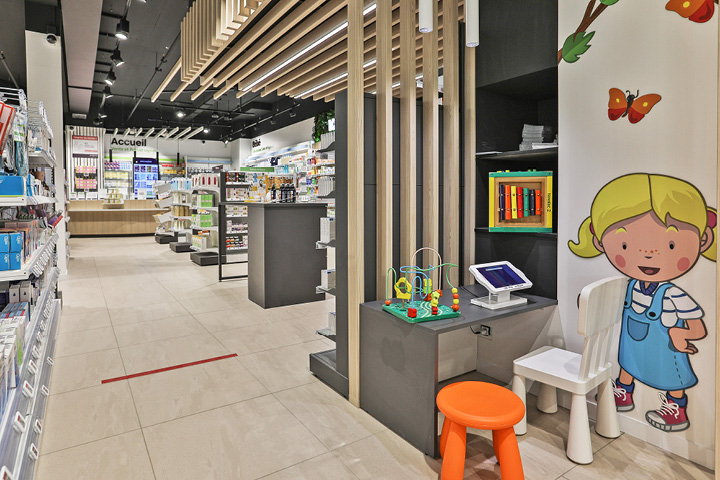 Espace enfant avec une mise en avant de celui-ci grâce à la charte du groupement Giropharm.