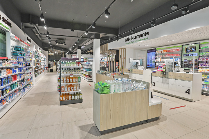 Comptoirs : postes de vente et conseil avec mobilier sur-mesure et signalétique visuelle.