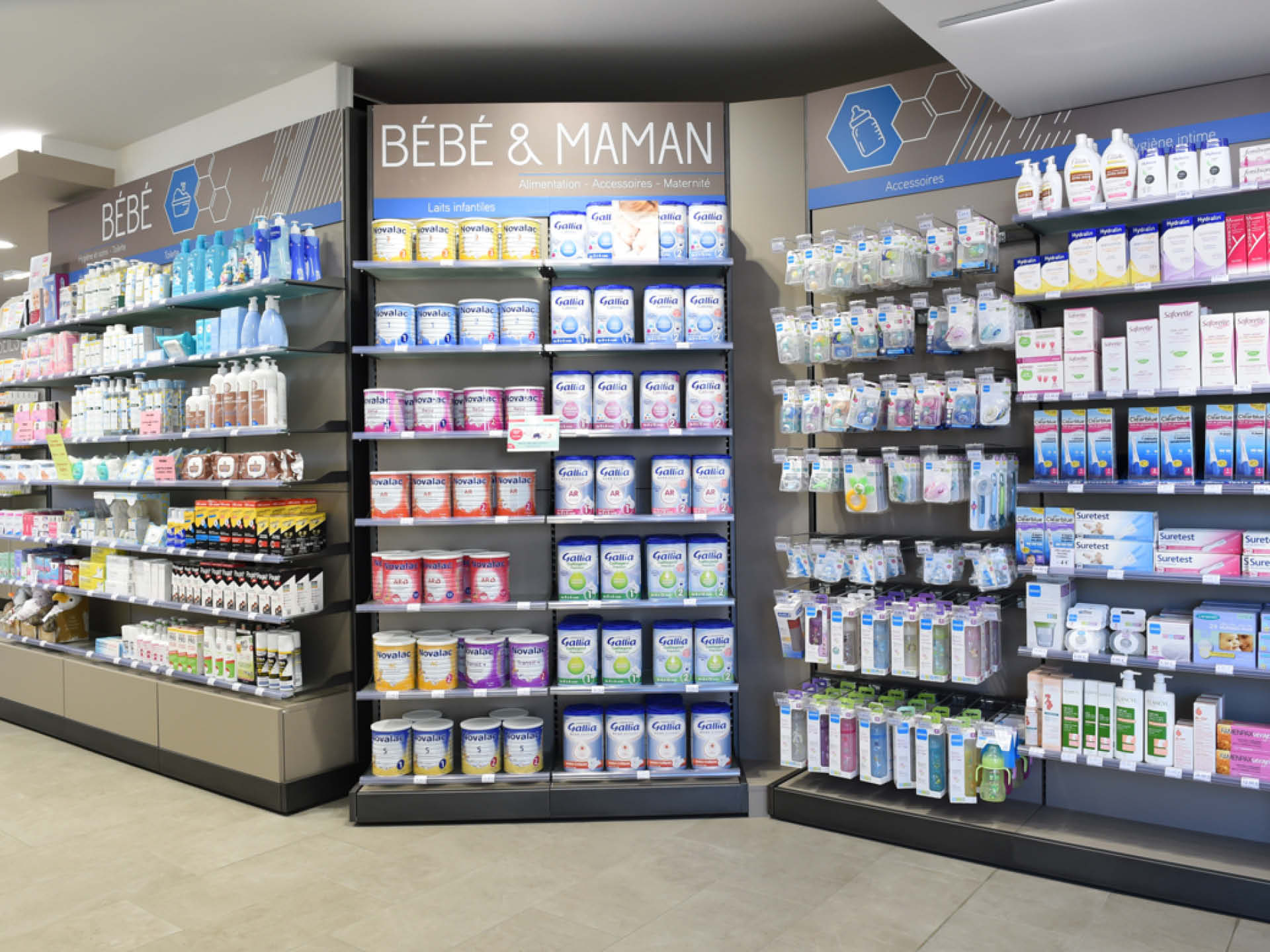 Mobilier linéaire Thor conçu pour optimiser la présentation des produits et fluidifier le parcours client.