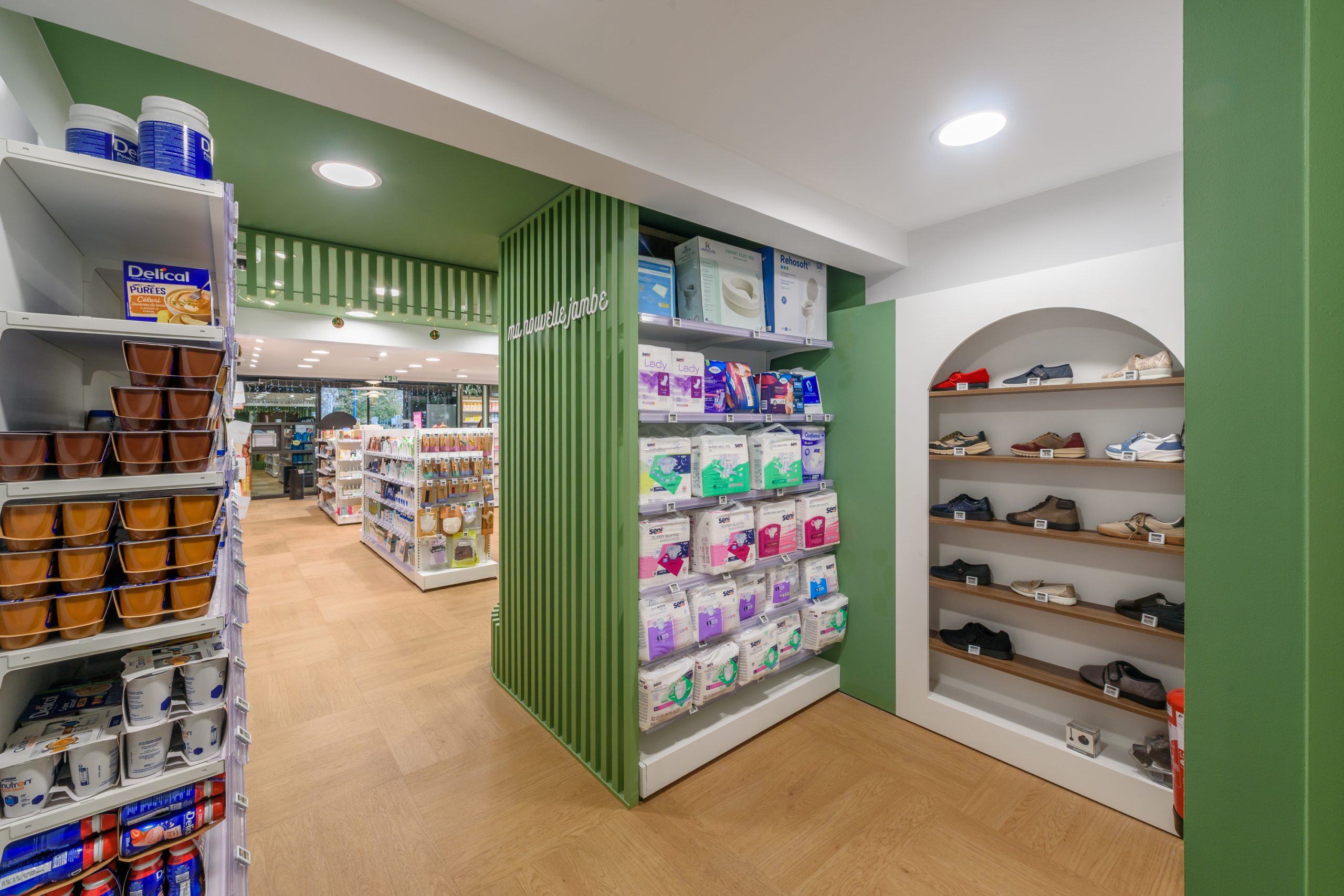 Vue de l&#039;espace Orthopédie dans la pharmacie du Stade.