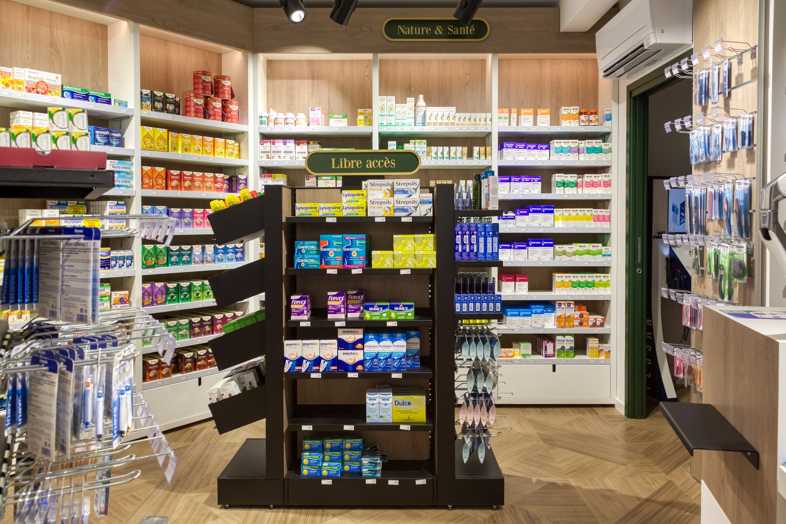 Zoom sur l'espace nature et santé et sur la zone libre accès.