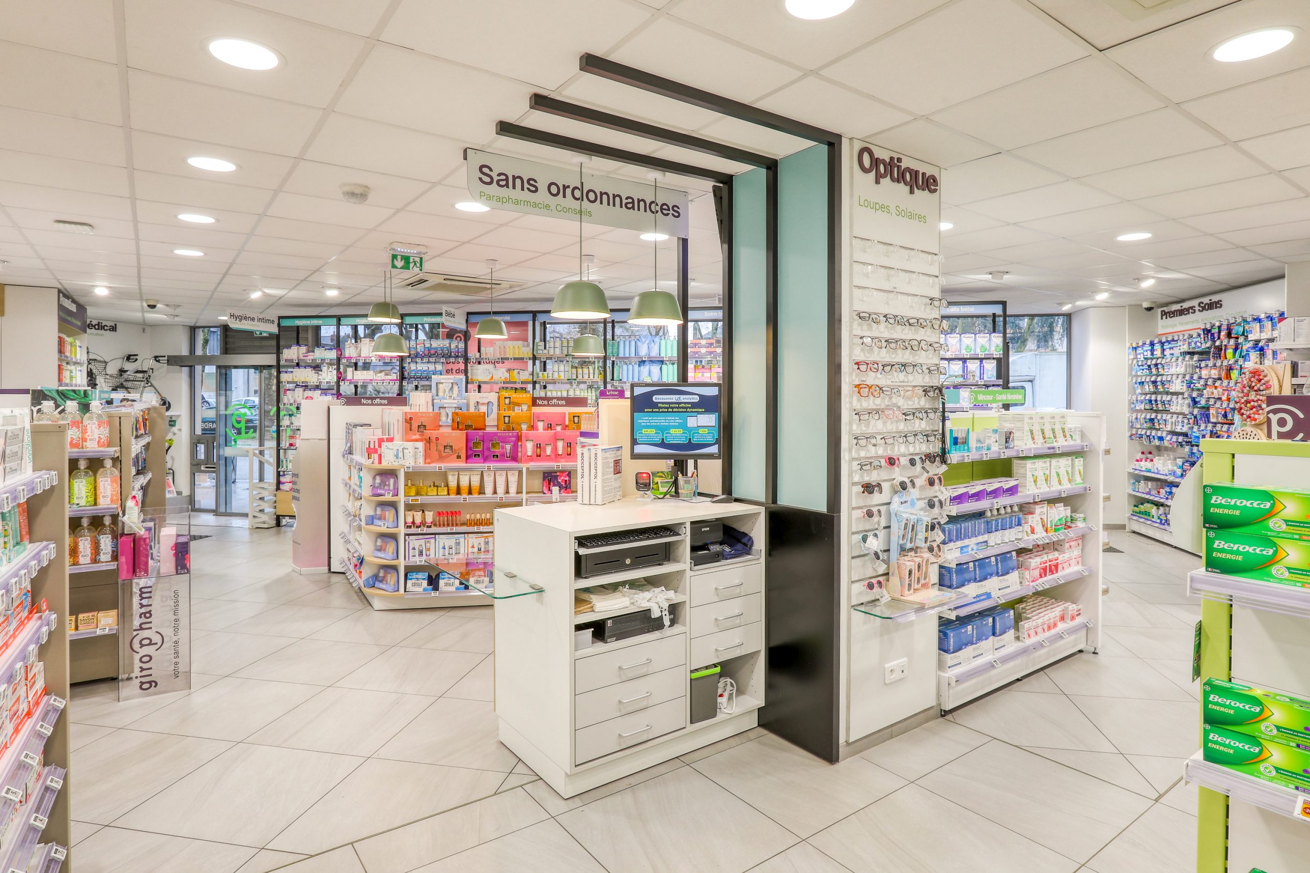 Zoom sur l'espace ordonnances et optique.