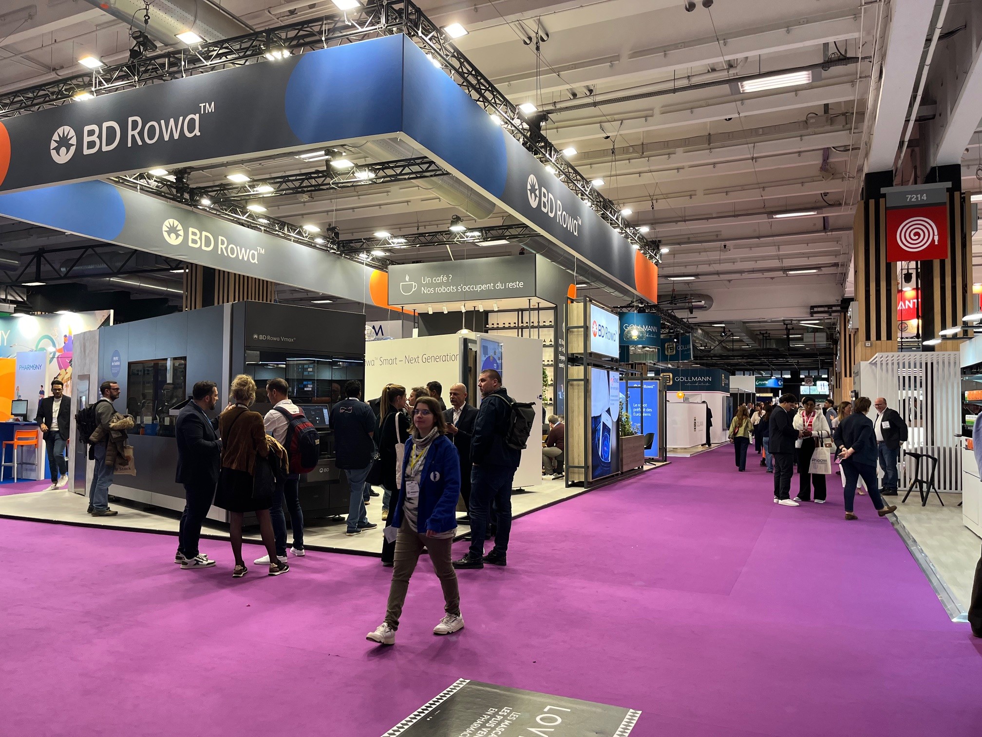 Vue du stand BD Rowa au salon Pharmagora 2026 à Paris.