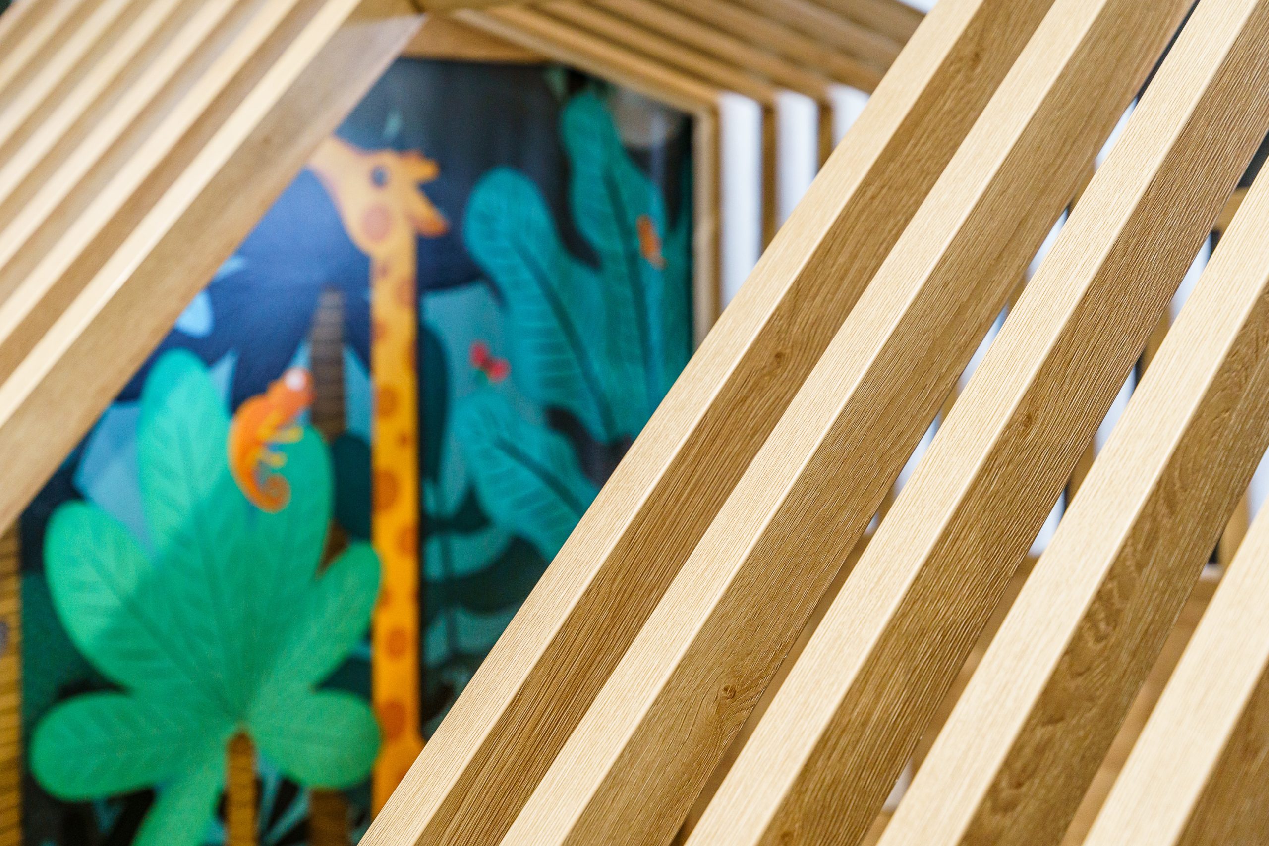 Zoom sur le bois et design graphique, illustration.