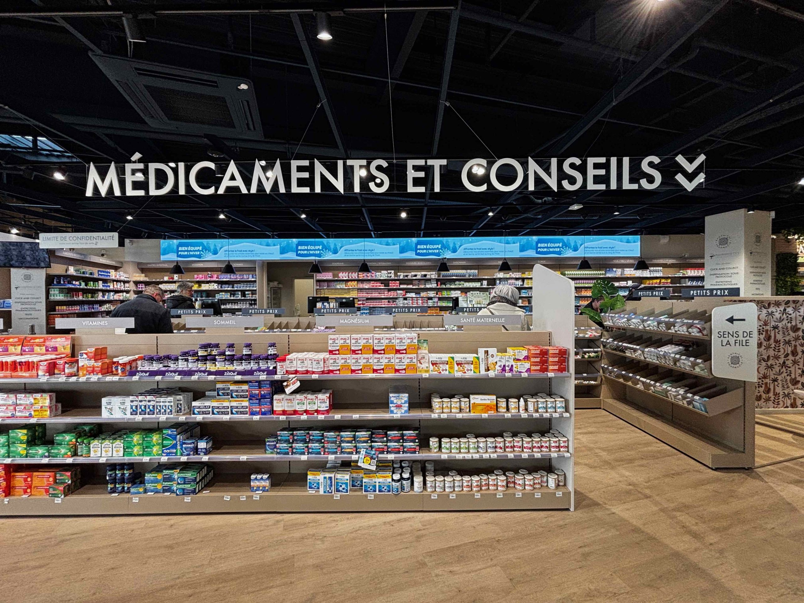 Guide-file vers l'espace médicaments et conseils. Parcours client.