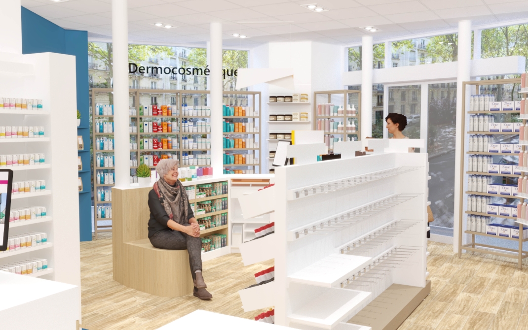 Aménagement 3D petite pharmacie
